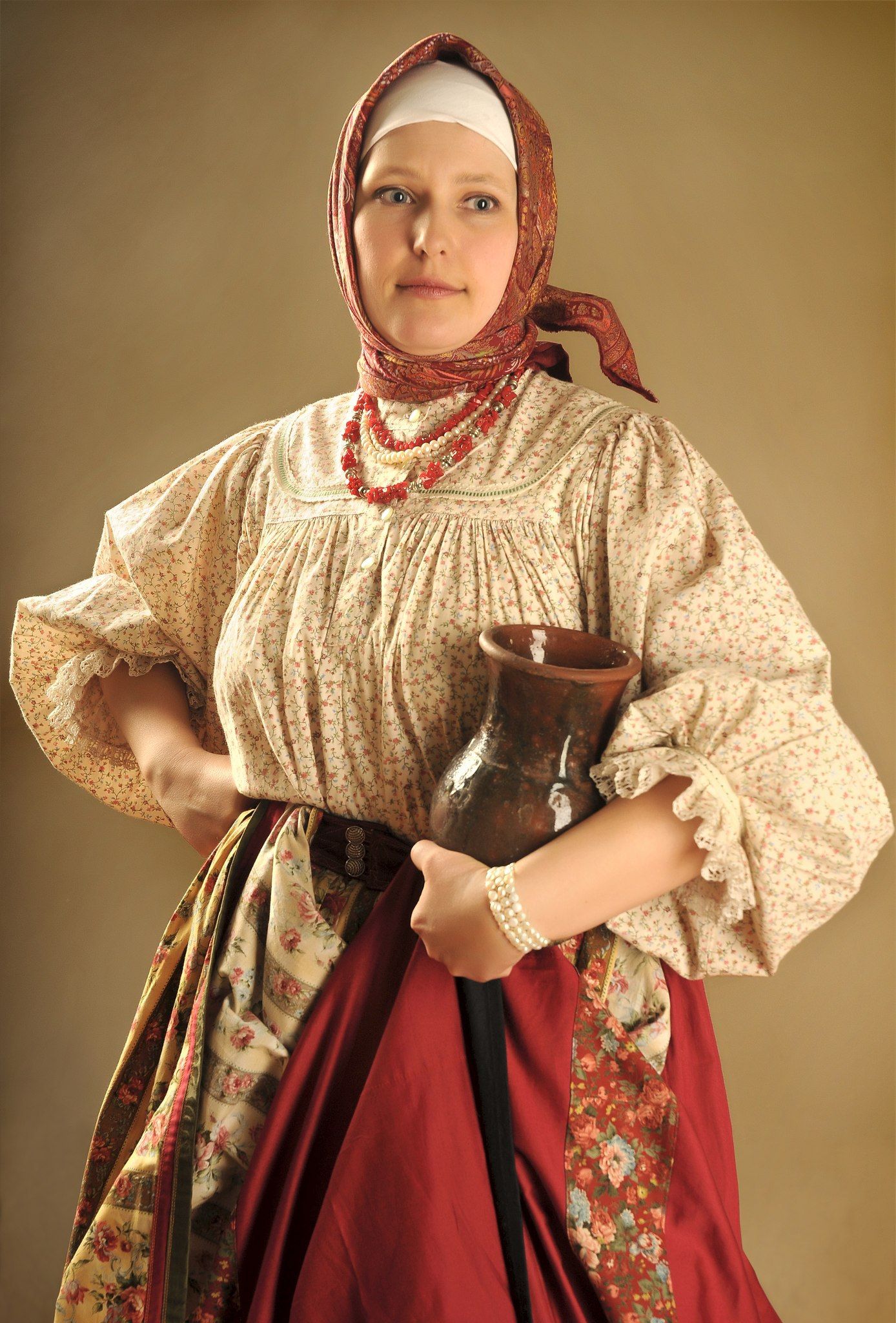 Girls in Slavic costumes in Barranquilla